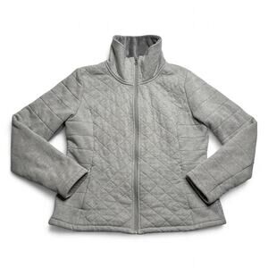 The North Face Women’s Quilted Fleece Jacket Gray Full Zip Large